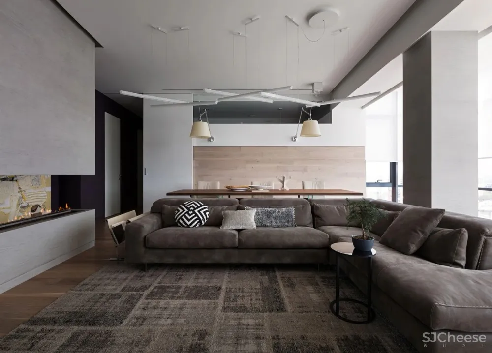 310㎡水泥灰 原木,质朴舒适!