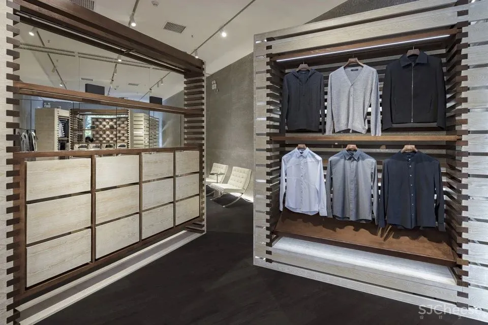 标志性的木材织物墙 HAN精品店设计 ARCHIEE