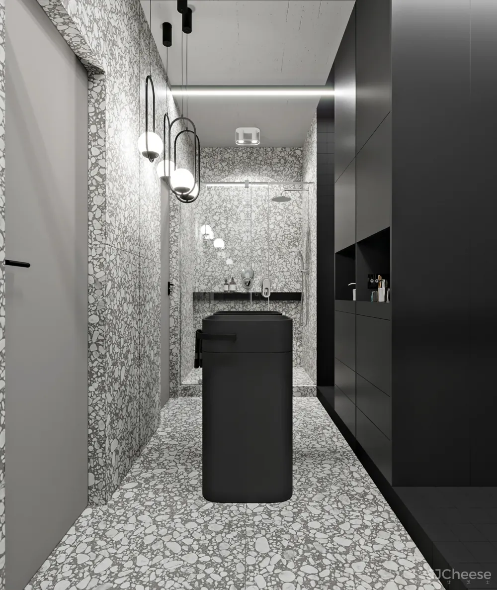 102㎡ 高级黑,墙面这么拼房间更显高