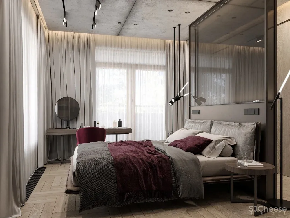 灰白色 原木,宁静简练的舒适感!