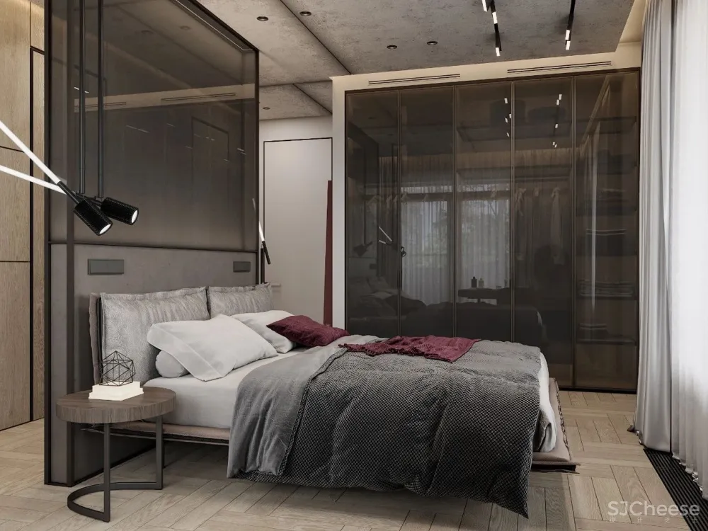 灰白色 原木,宁静简练的舒适感!