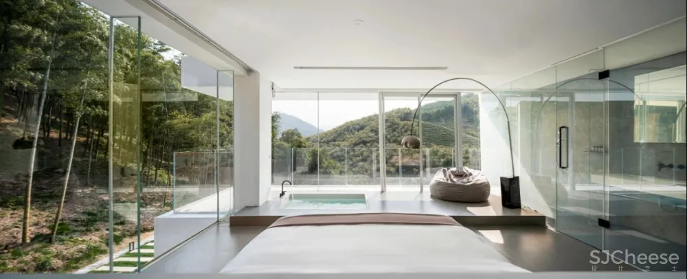 竹海里的极简酒店,美。