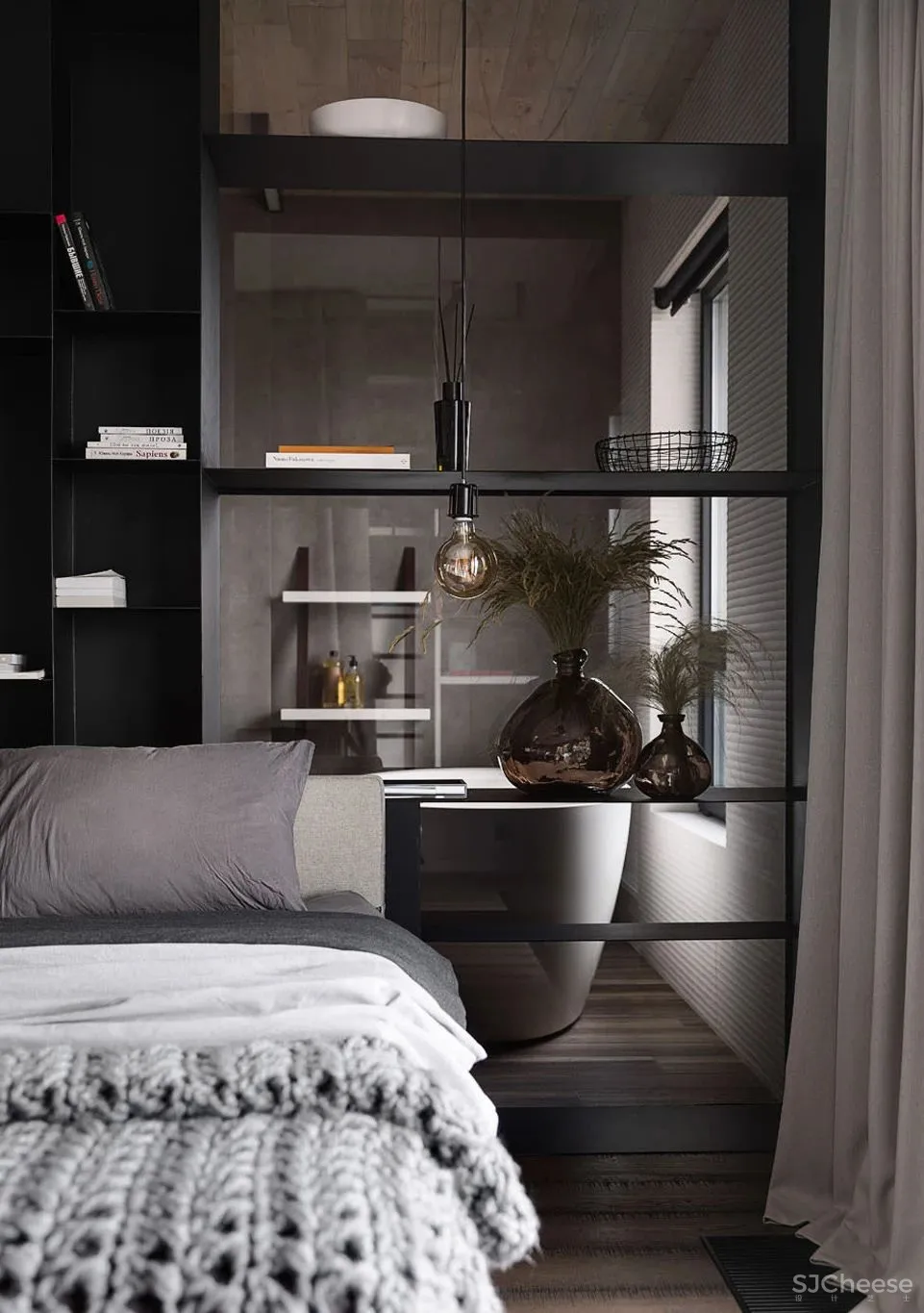 310㎡水泥灰 原木,质朴舒适!