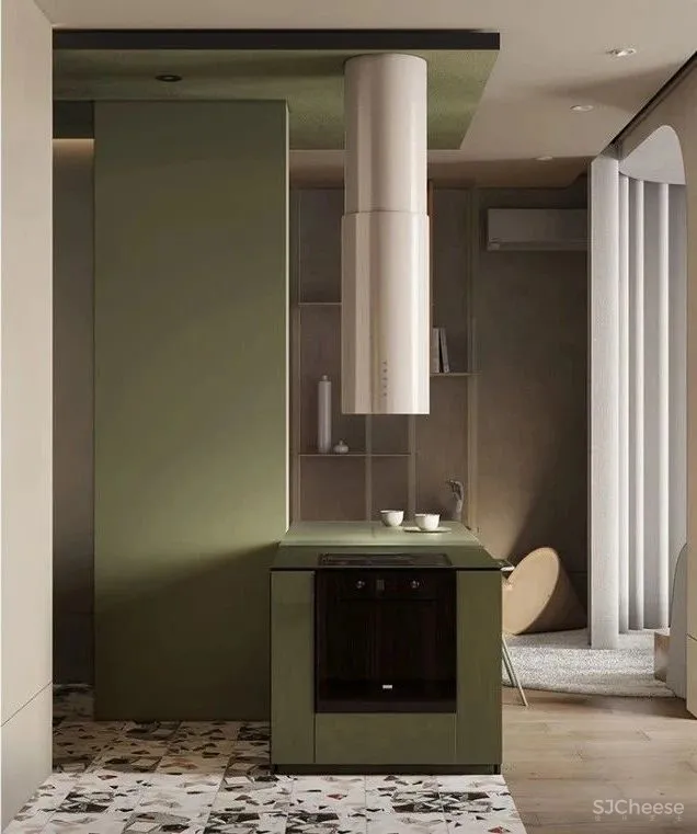 一室户小公寓,用色彩与材料搭配出时髦感!