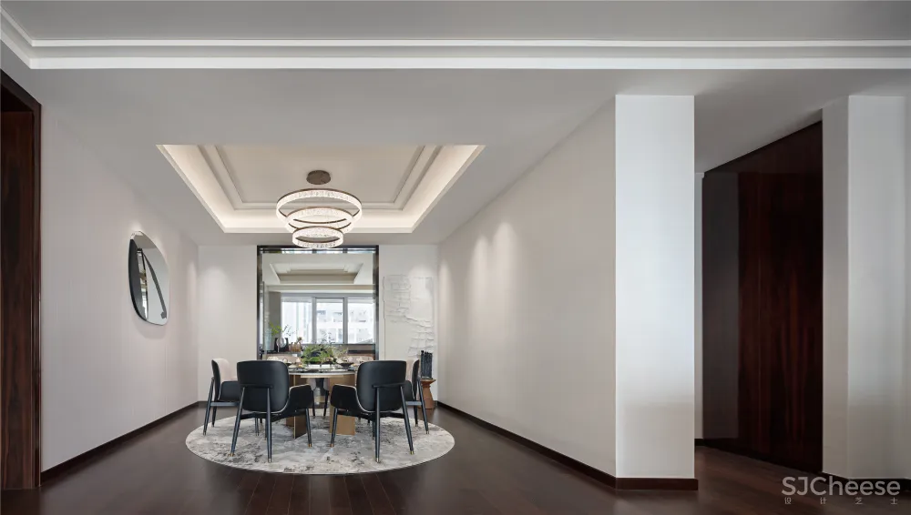 深圳中心·天元 383㎡ 平层公寓样板房,大尺度格局比别墅还大气