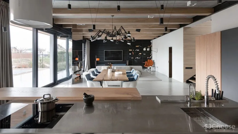 310㎡水泥灰 原木,质朴舒适!