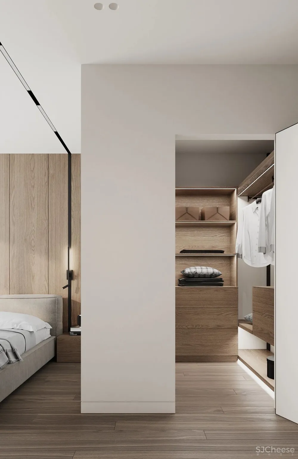 80㎡ 的极简公寓,原木与大白墙构成的舒适空间