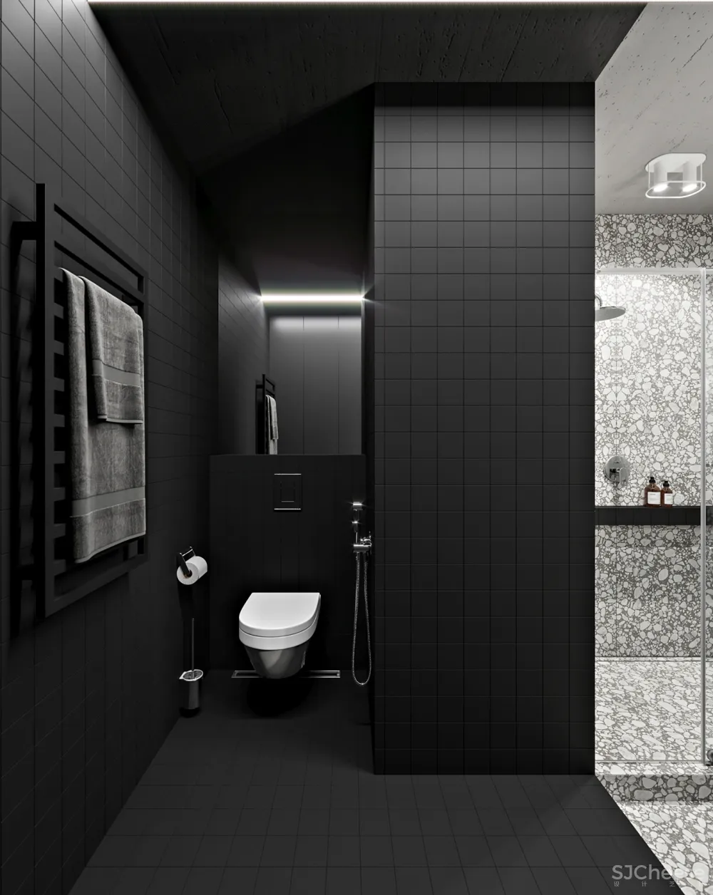 102㎡ 高级黑,墙面这么拼房间更显高