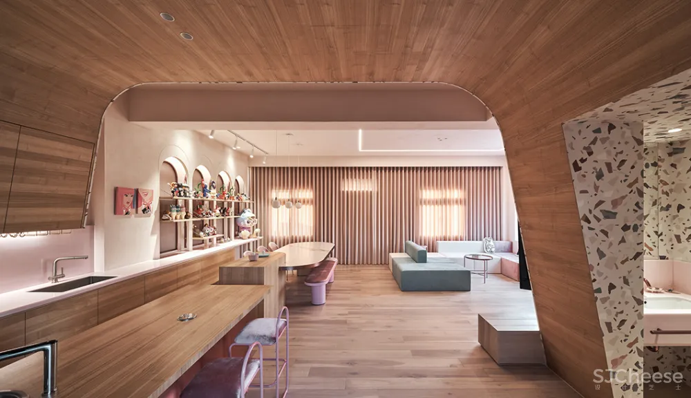 144㎡粉色小别墅,一人三猫的浪漫满屋 KC design