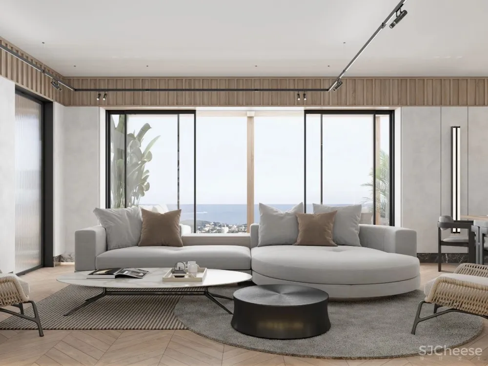 灰白色 原木,宁静简练的舒适感!