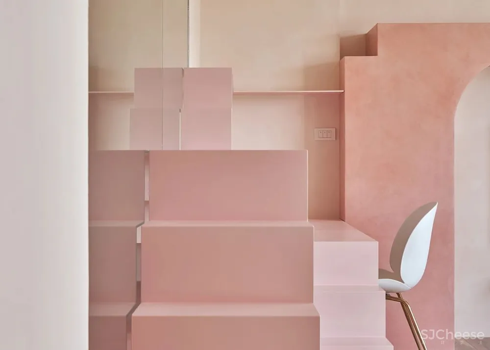 144㎡粉色小别墅,一人三猫的浪漫满屋 KC design