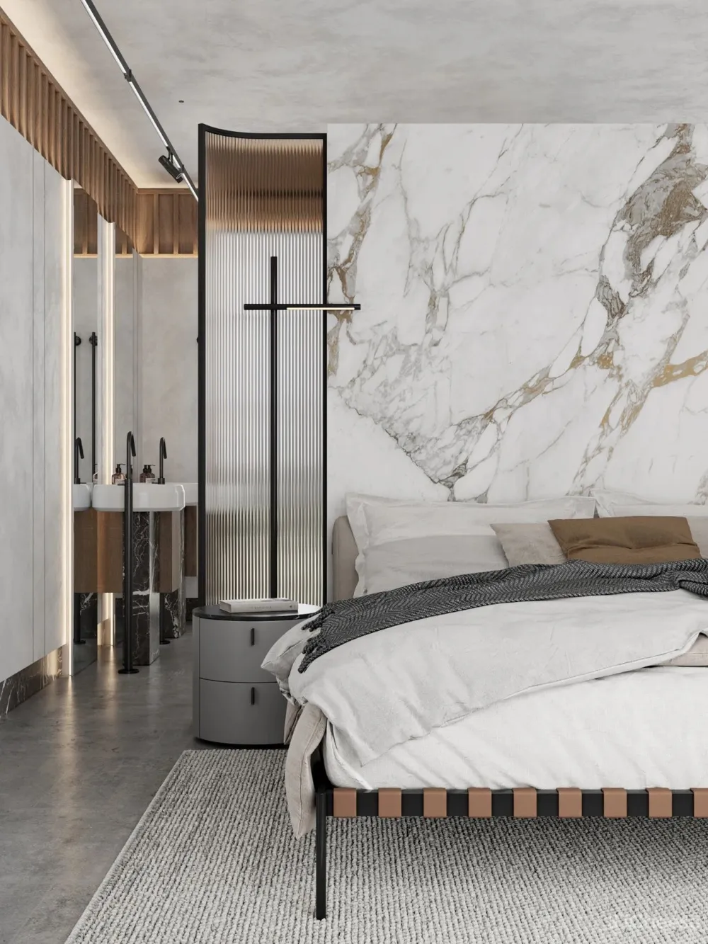 灰白色 原木,宁静简练的舒适感!