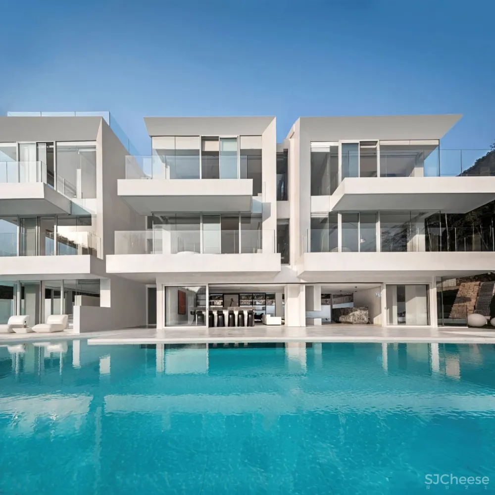 竹海里的极简酒店,美。