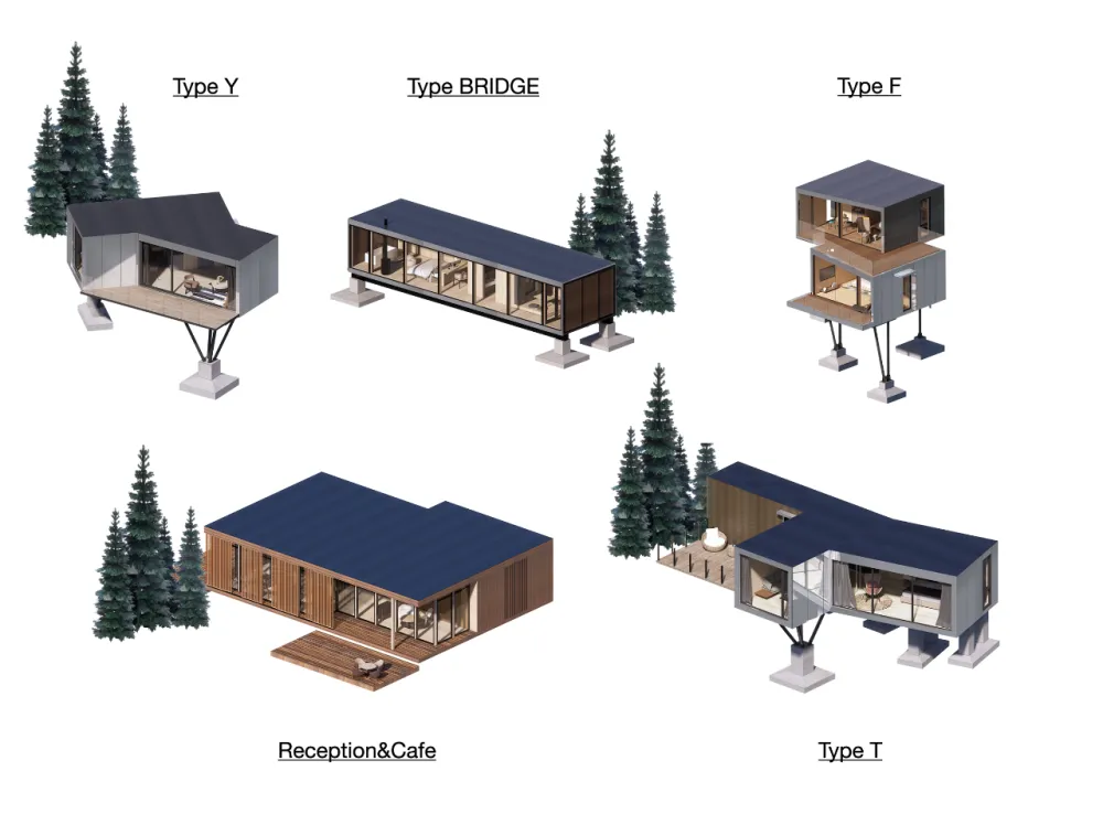 茶田里的悬浮木屋 千山云舍三峡木屋酒店