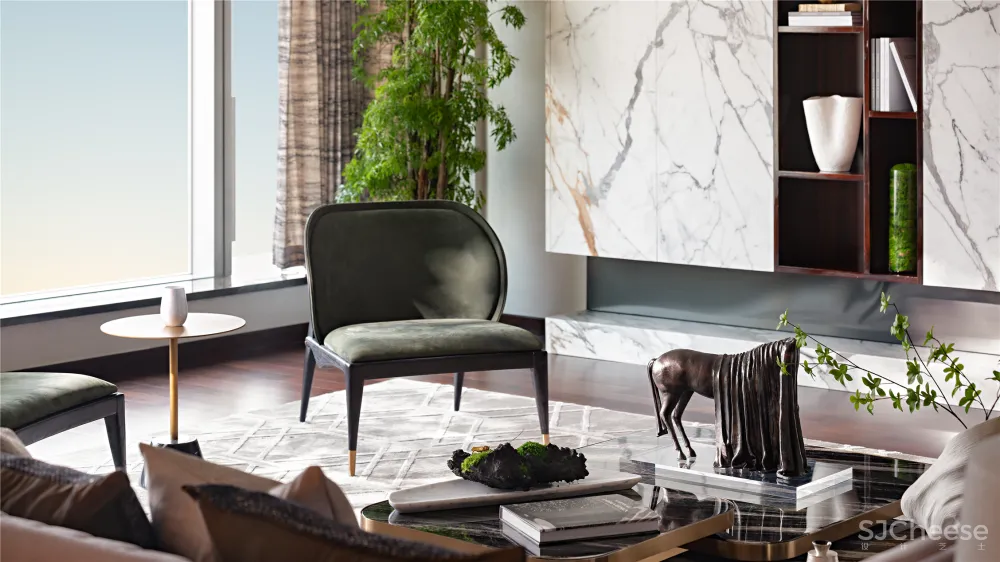 深圳中心·天元 383㎡ 平层公寓样板房,大尺度格局比别墅还大气