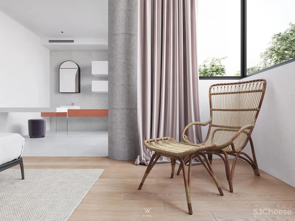 100㎡现代极简,两套相邻小公寓,合并装一起,打造慵懒的舒适