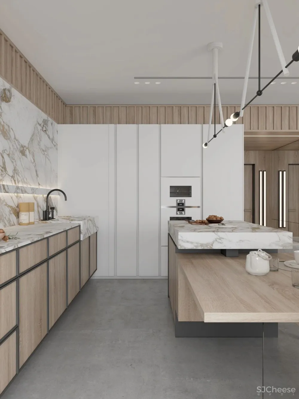 灰白色 原木,宁静简练的舒适感!