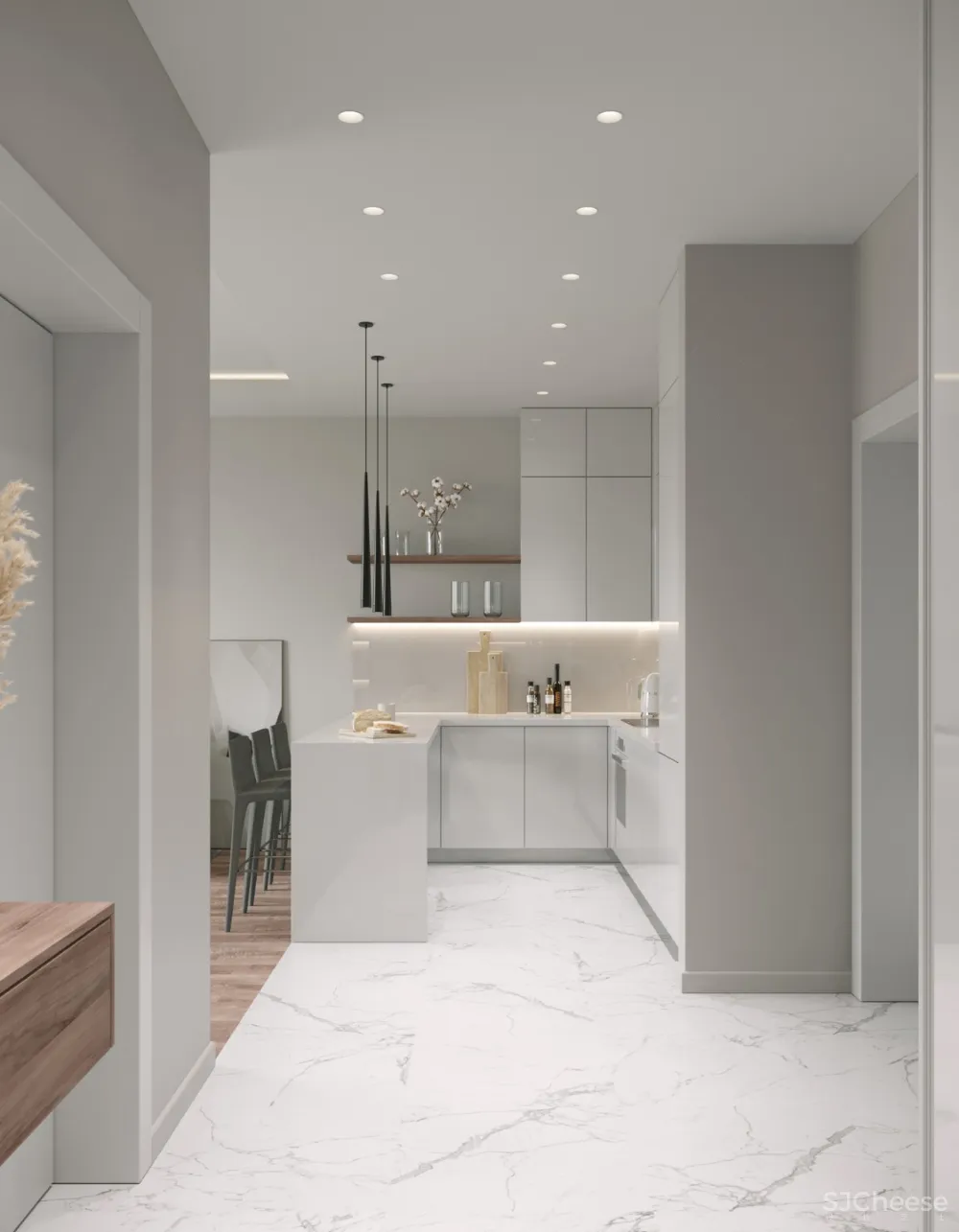 62㎡现代公寓,用线条衬托高级感