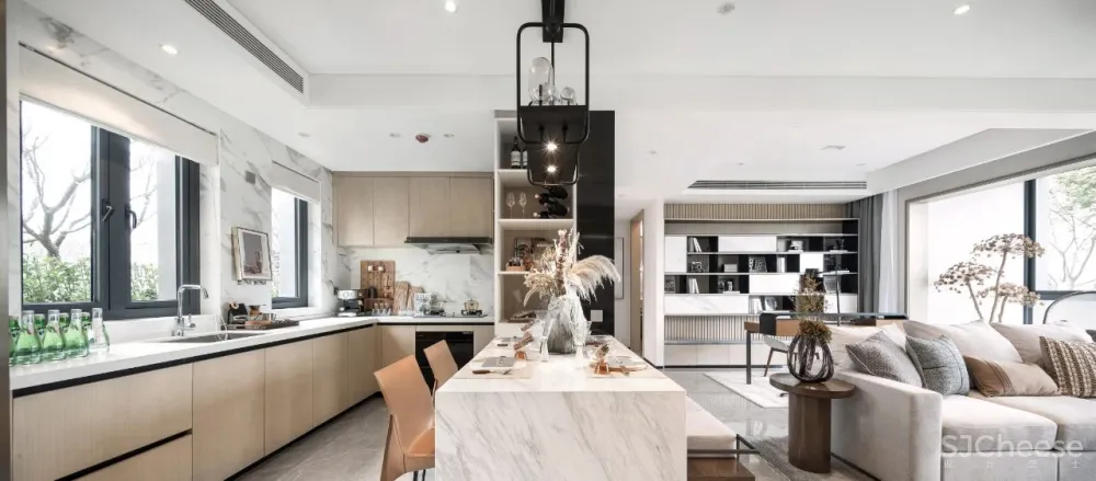 77㎡的小房子，也能住出豪宅体验？打通客餐厨书空间，真实现！