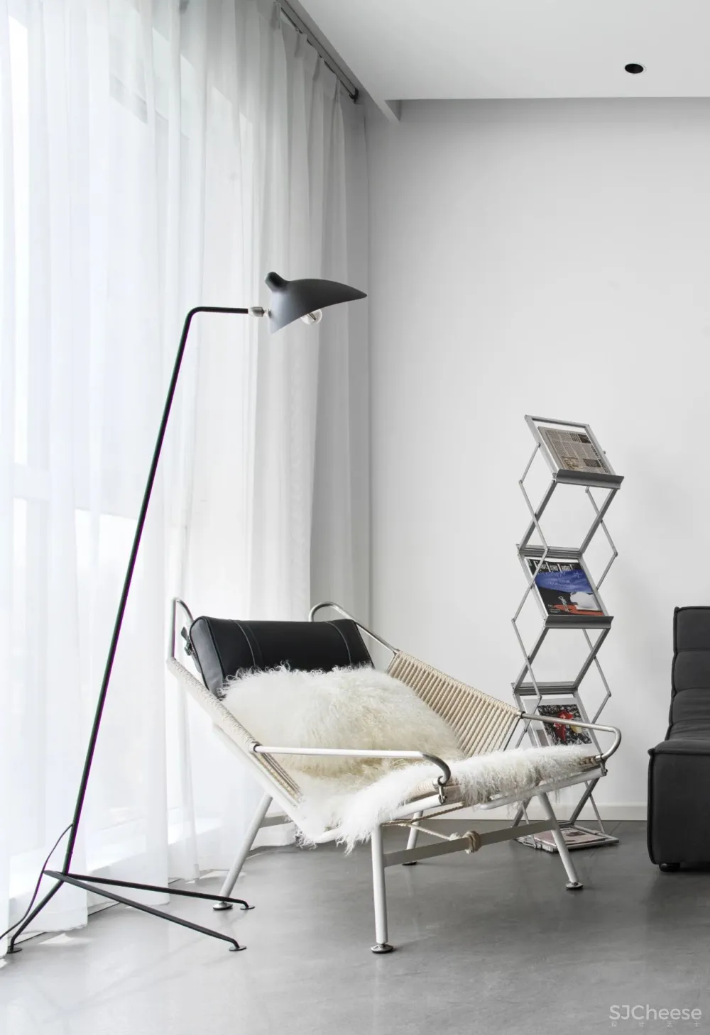 150㎡黑白现代风,将色彩运用到极致,时髦灵动