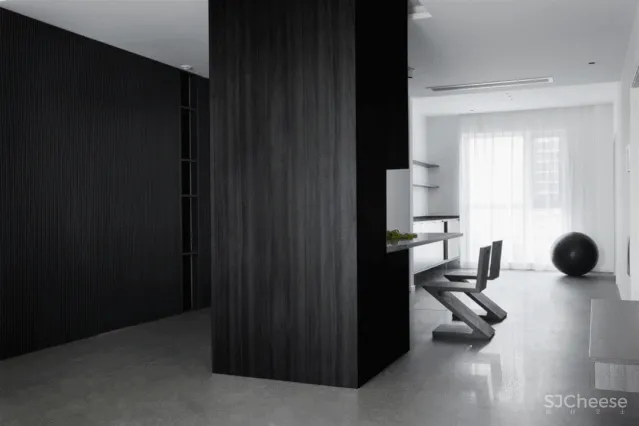 150㎡黑白现代风,将色彩运用到极致,时髦灵动