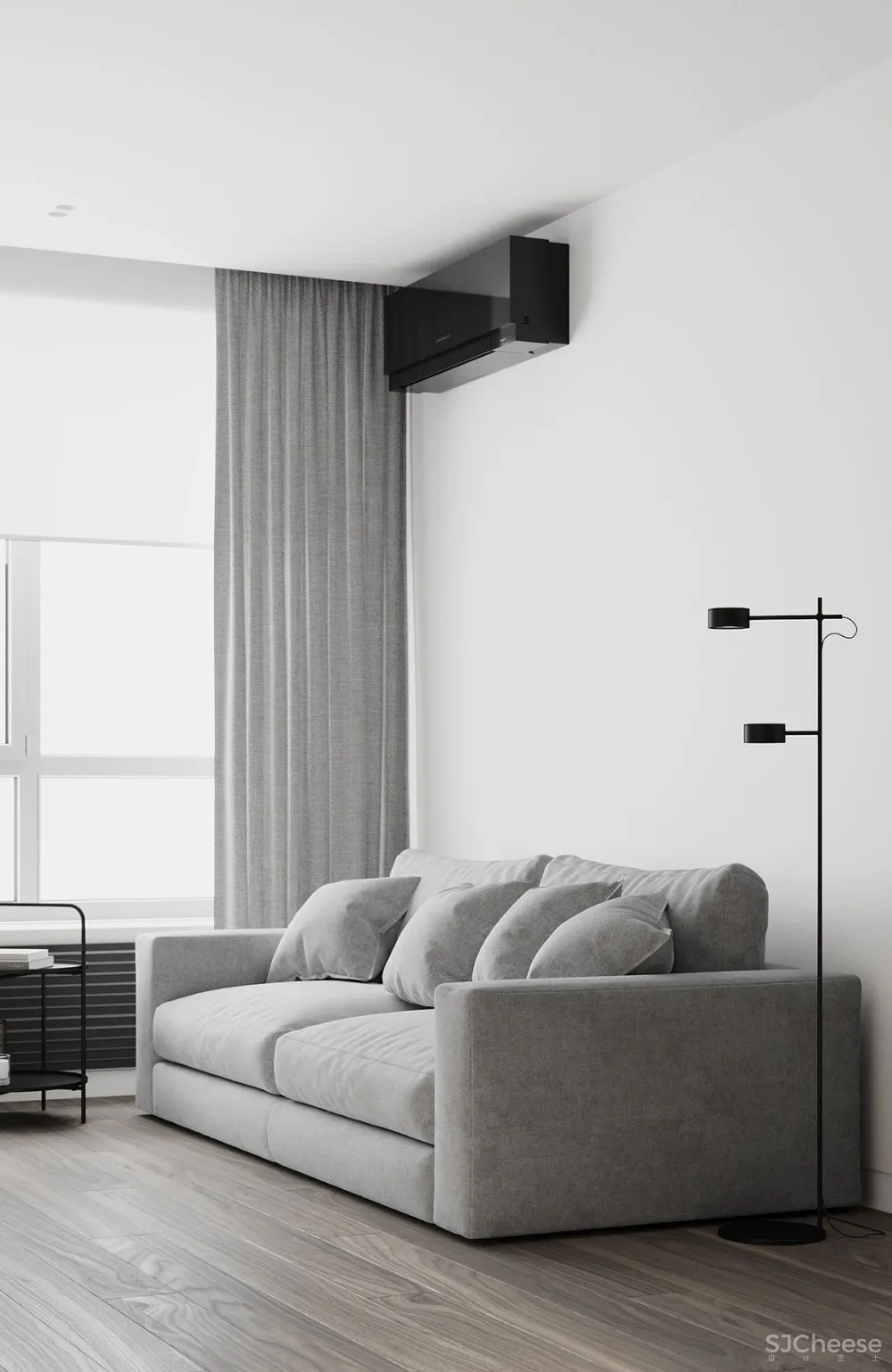 80㎡ 的极简公寓,原木与大白墙构成的舒适空间