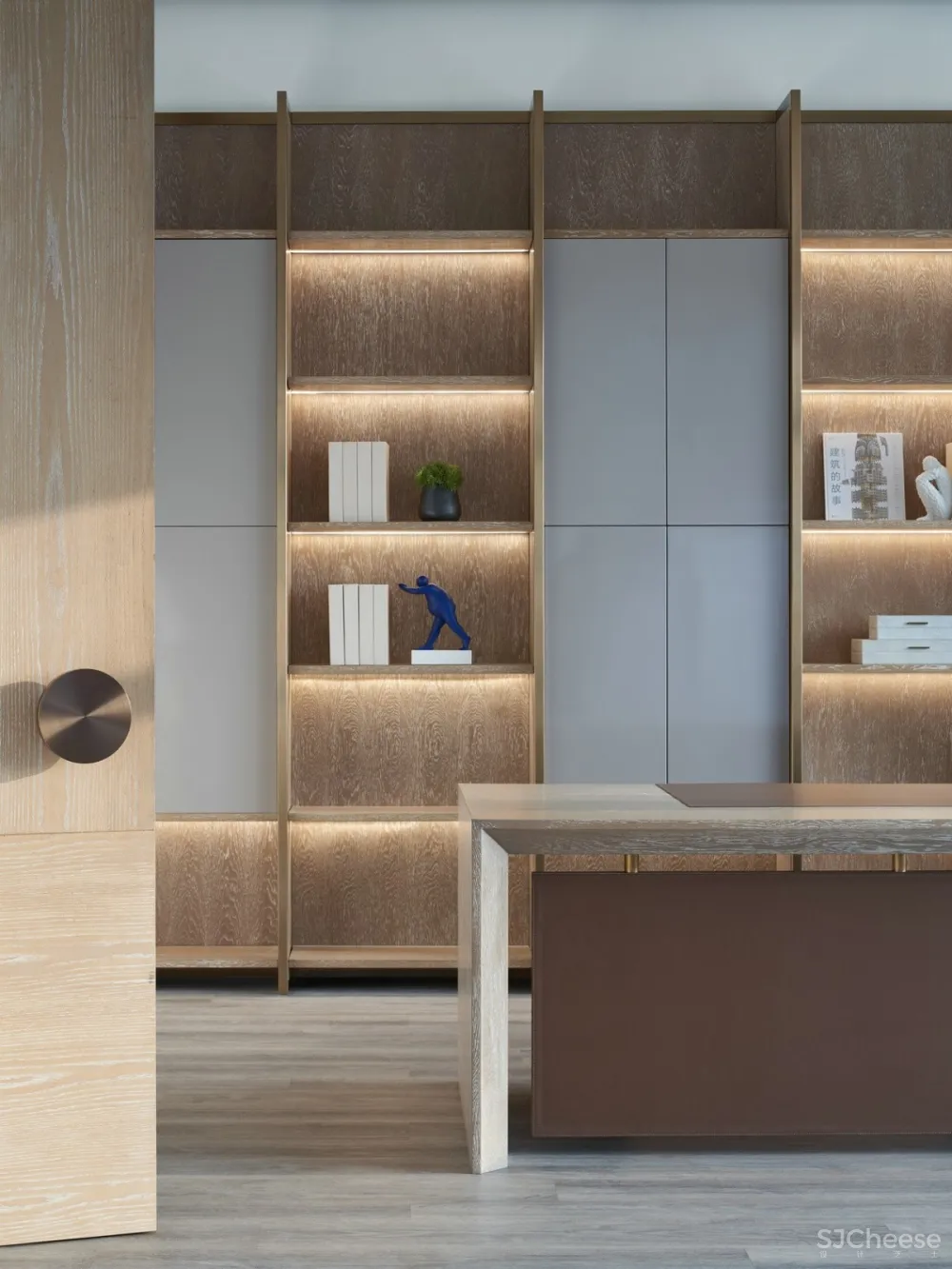 抽象与具象中和 西方的简练与东方的自然气质交织 除了自然元素与材料 空间没有过多的装饰