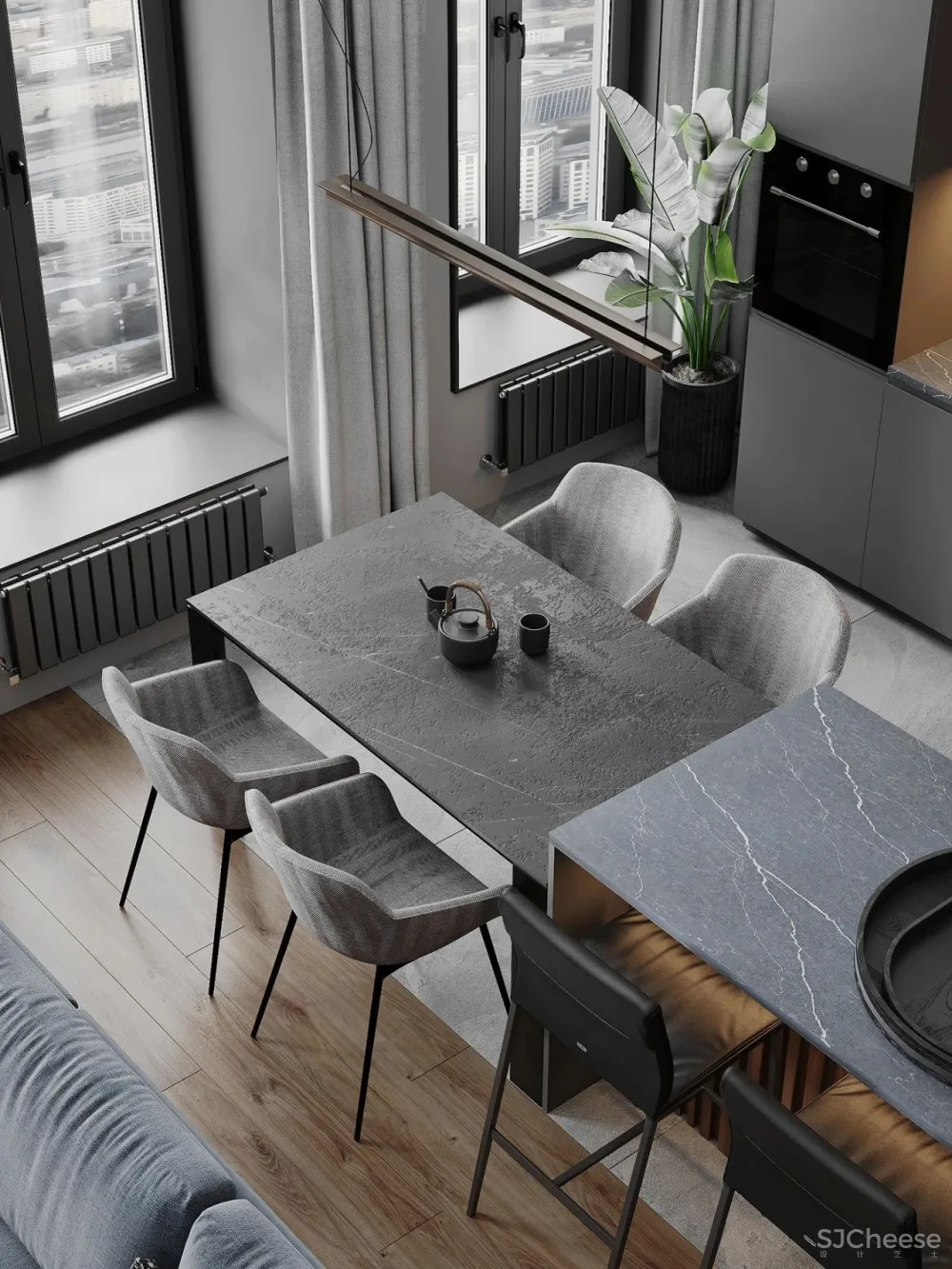 100㎡现代风格,三口之家,太吸引人了!