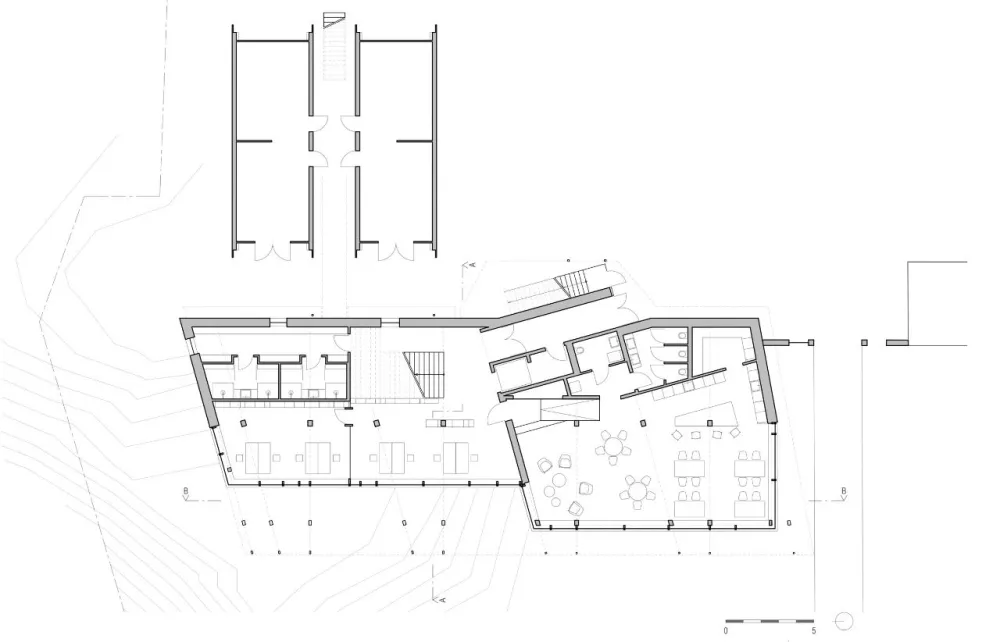 斯诺赫塔设计的木结构办公楼,用景观包裹外墙,环保的材料都是可回收的