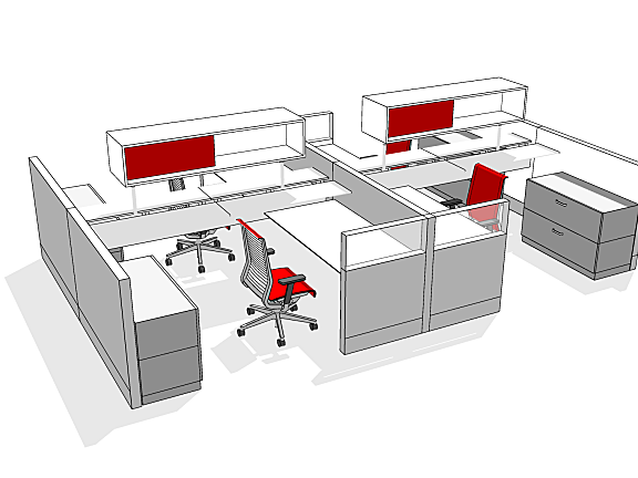 50个办公桌SU草图大师模型-办公室班台办公桌工位sketchup模型-SKP格式-69.5M