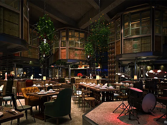 珠海胡桃里音乐餐厅效果图+软装+施工图CAD+PDF+机电图157M