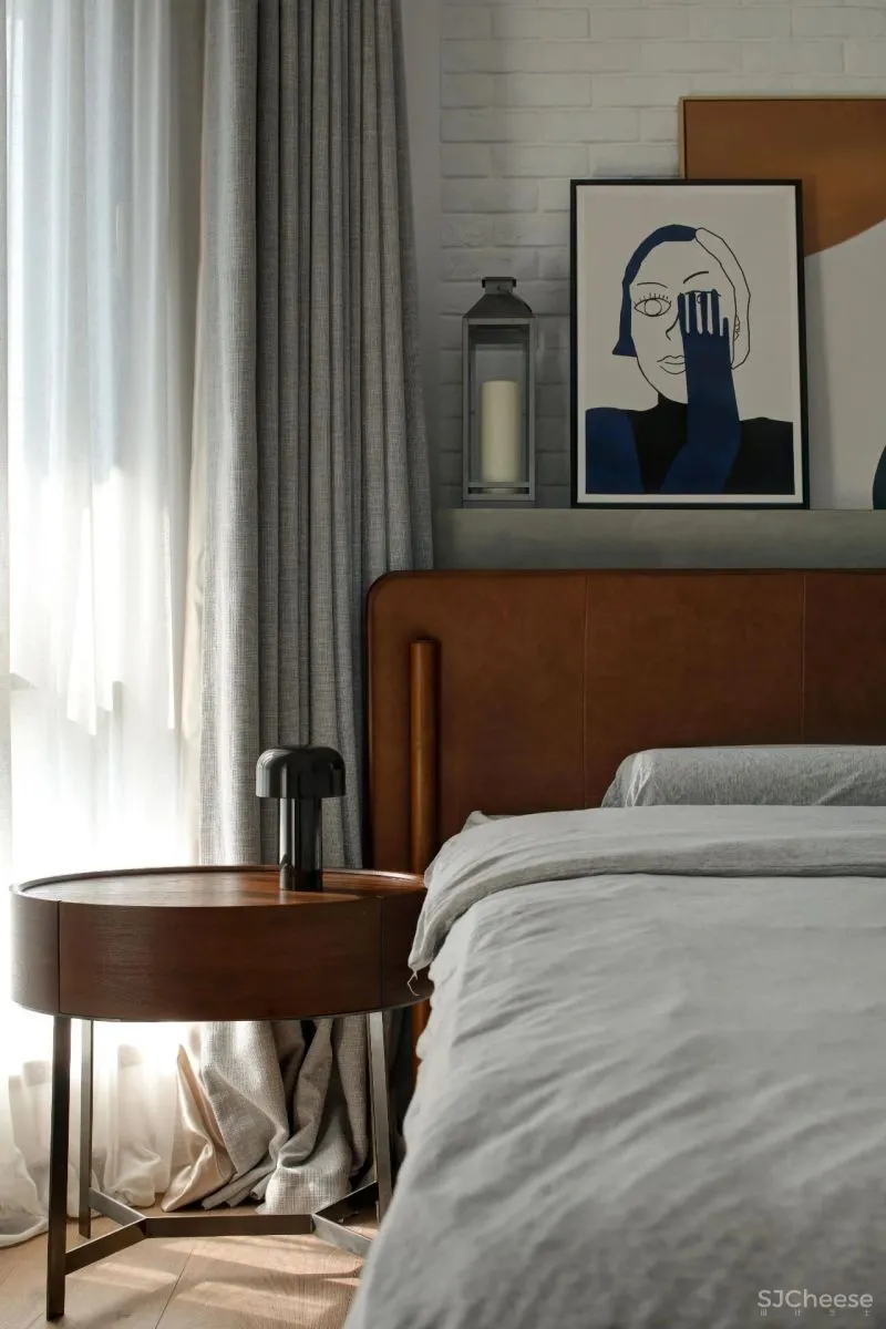 100㎡“胶片质感”的家,小吧台、取景框、大胆撞色...摩登又复古!