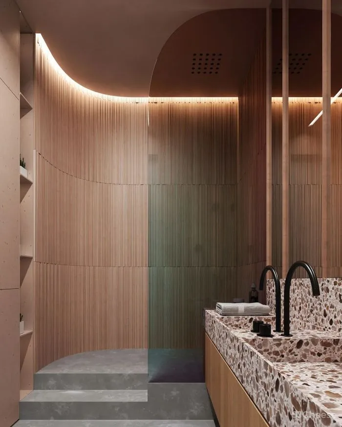 装修 灵感 88㎡米色系公寓，灯饰 彩色玻璃，高级感炸裂！！！