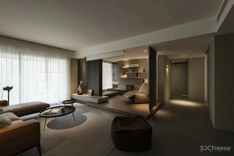 焦糖色 木肌理，有序沉稳的生活基调 璞珥空间设计