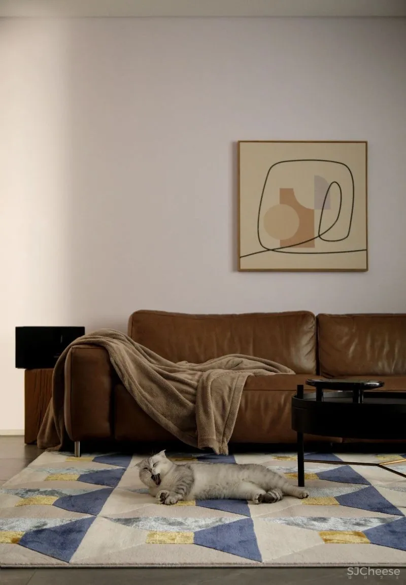 100㎡“胶片质感”的家,小吧台、取景框、大胆撞色...摩登又复古!