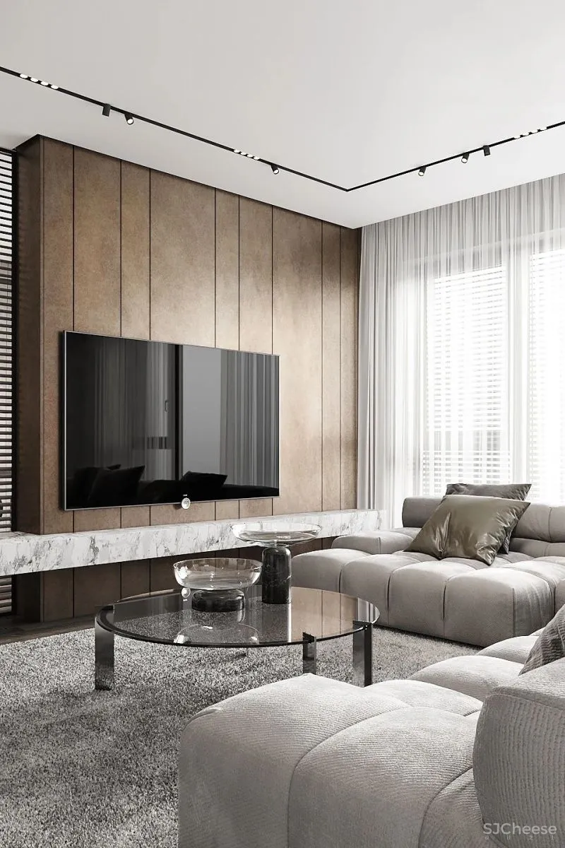 157㎡ 高颜值的男性空间,客厅太抢眼了!