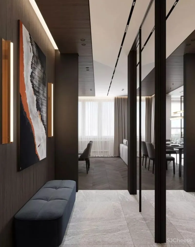 高级灰携手胡桃木，弹奏家居装饰新篇章