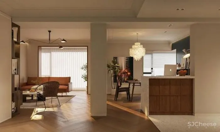 全案设计|论退休后的居住环境是怎样的?暖色系法式复古设计