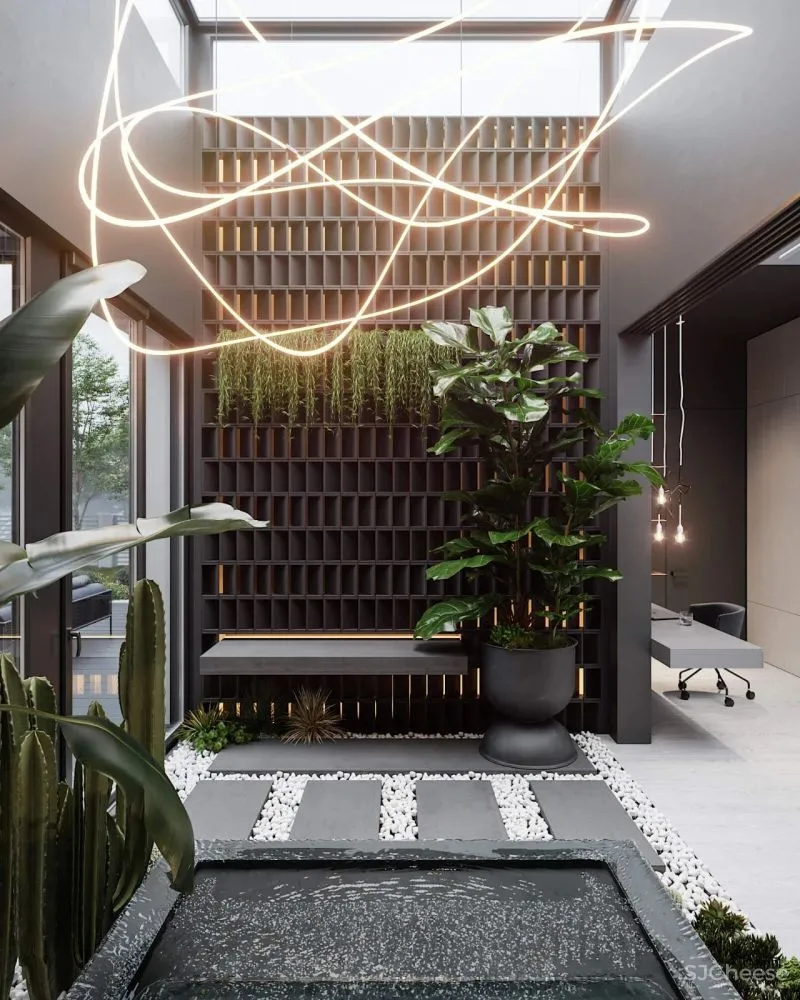 196m²别墅设计,柔和的灯光,让空间更显温暖