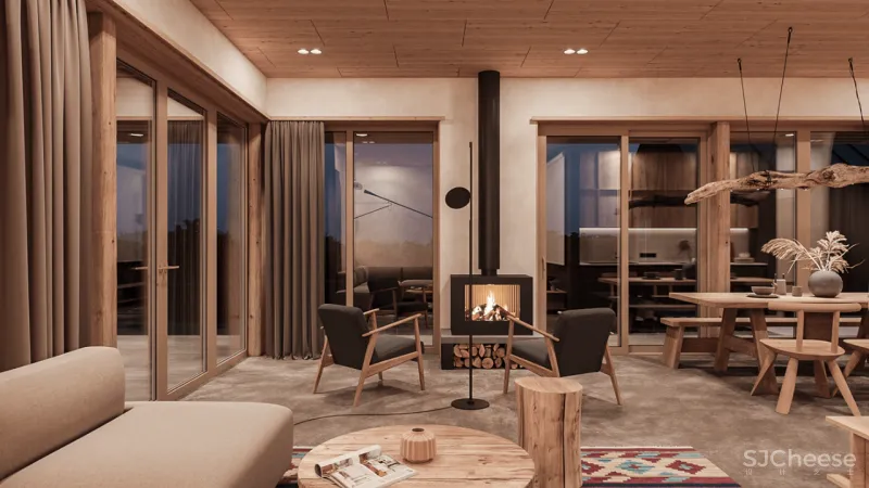 90㎡原木风设计,每一块木头都有它的脾气!