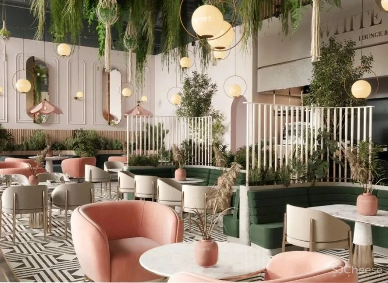 撞色餐厅唤醒疲惫味蕾