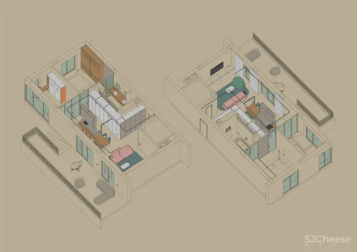 装修 灵感｜最大限度采光，处处都是欢快的颜色设计！