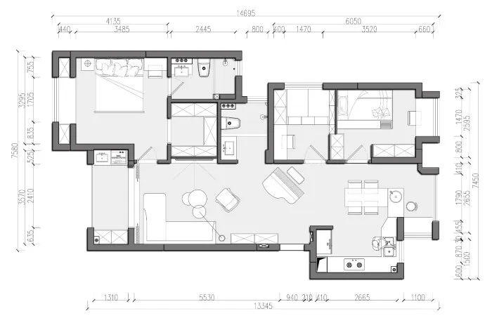 武汉115㎡现代简约风住宅,时尚前卫! Krise设计