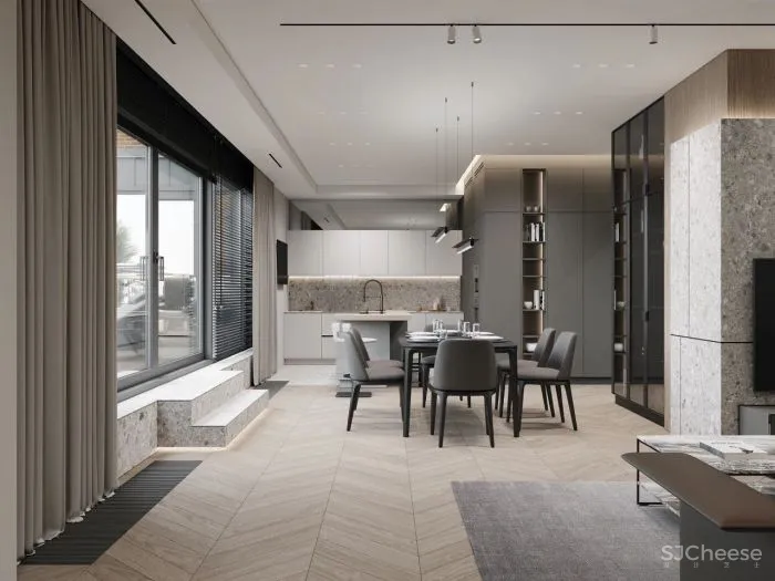 190㎡三居室,简练的舒适感!