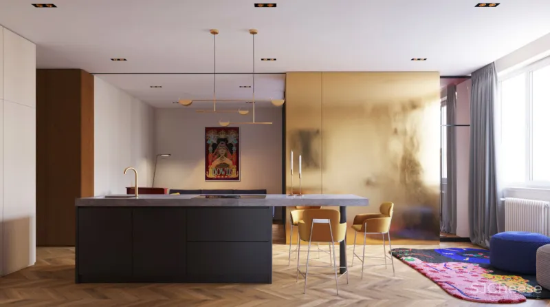 一座60平米的度假风公寓,却大胆采用了高饱和度的印度风?