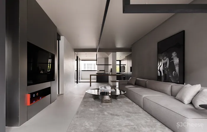 FF DESIGN • 折线｜120平一人居，50度灰的空间独白