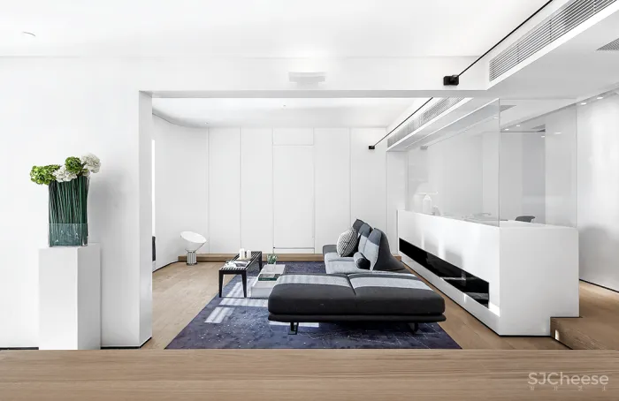 200㎡ 开放式大平层,极简黑白灰 · 讲述留白的艺术!