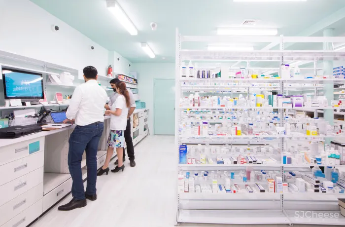 Pharmacy app opens Brooklyn waiting room featuring calming turquoise tones