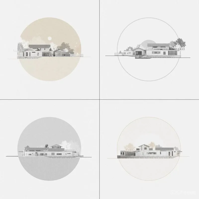 稻田里的家 园中有屋,屋中有院