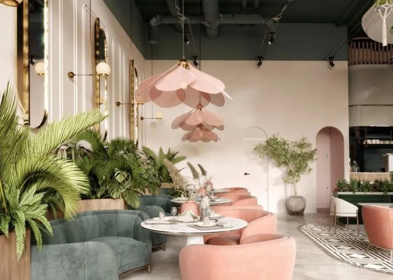 撞色餐厅唤醒疲惫味蕾